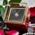 Premium Love Knot Necklace - Rotating Rose Gift Box