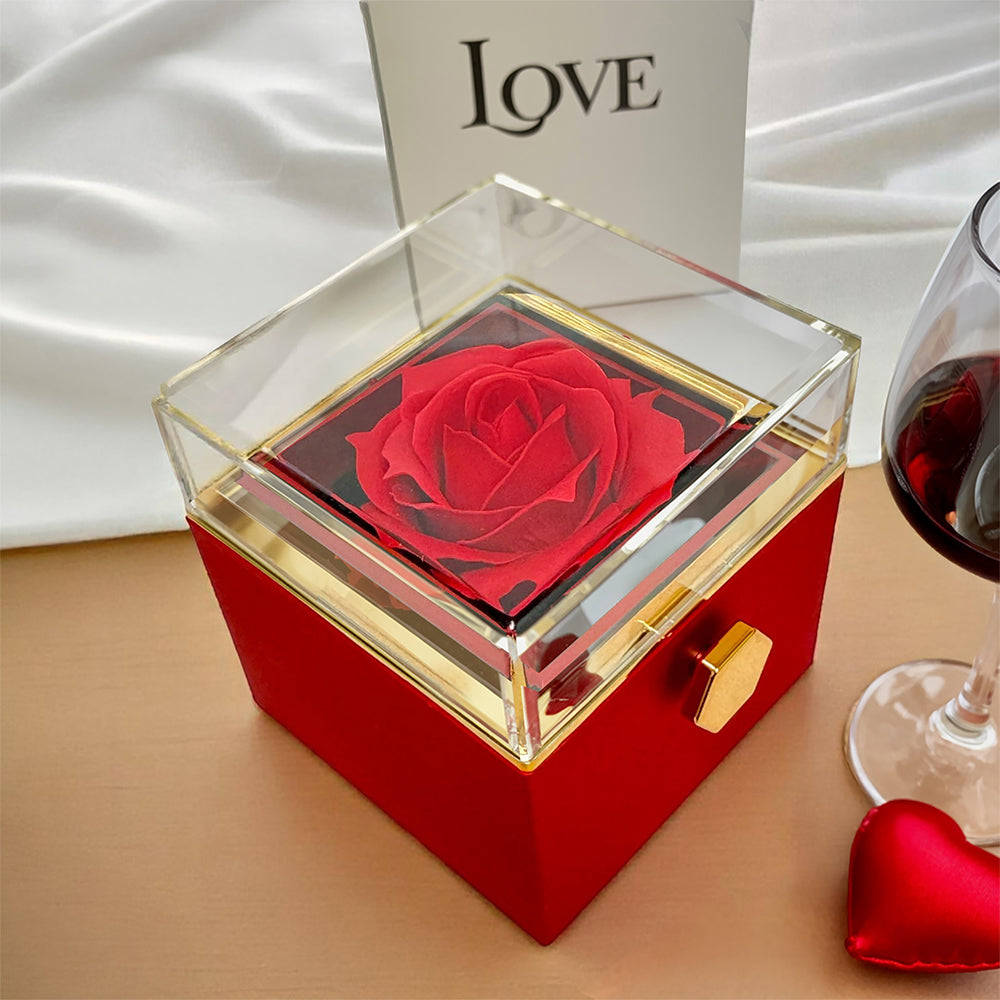 Premium Love Knot Necklace - Rotating Rose Gift Box
