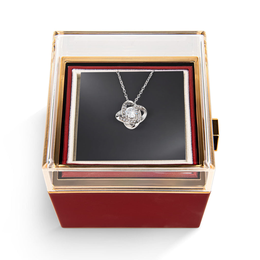 Premium Love Knot Necklace - Rotating Rose Gift Box